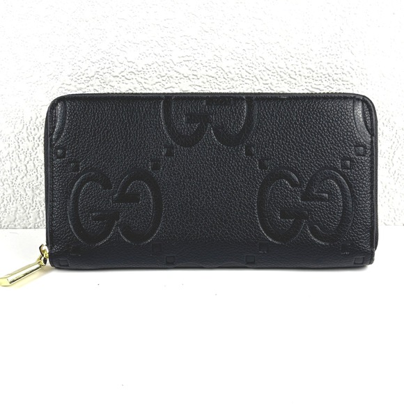 Gucci Handbags - Gucci Zip Around Wallet Unisex OS Black GG Embossed Leather